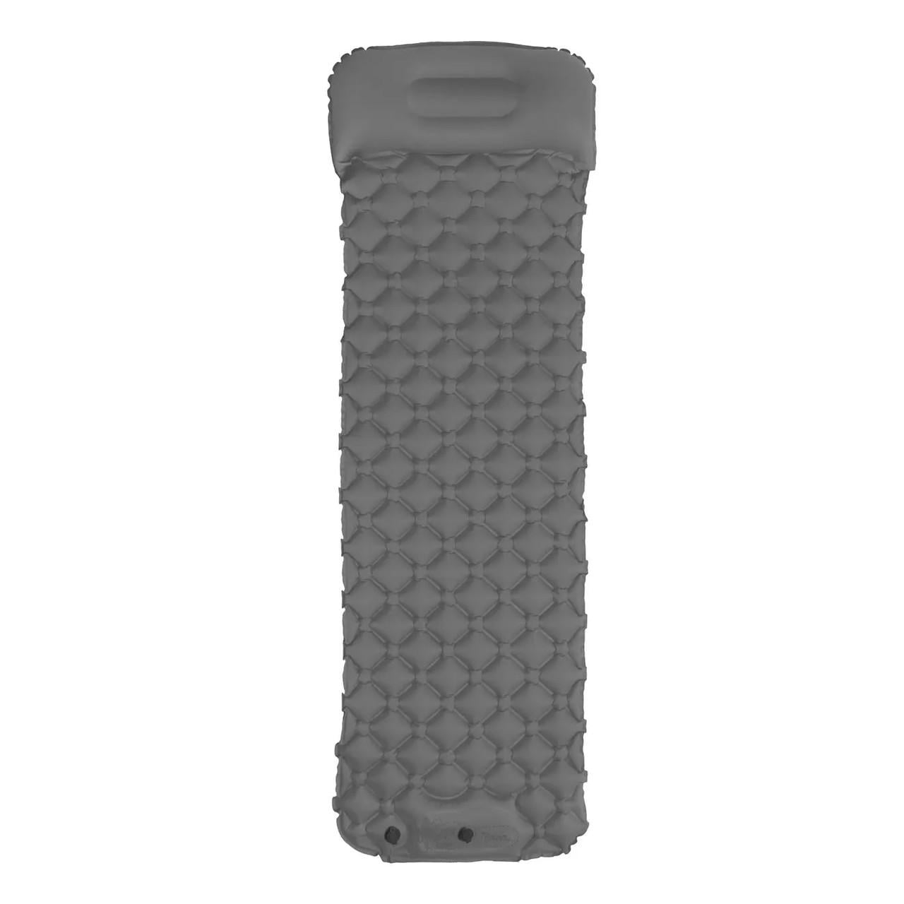 Туристичний матрац надувний RIAS R-279 з подушкою та насосом 200x60x6 см Grey (3_07958) Туристичний матрац надувний RIAS R-279 з подушкою та насосом 200x60x6 см Grey (3_07958)