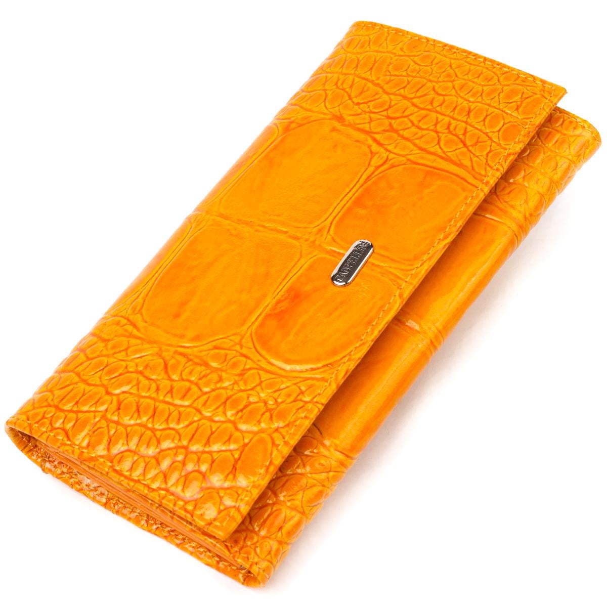 Кошелек женский из натуральной фактурной кожи Canpellini Wallet 21651 Желтый (55430)