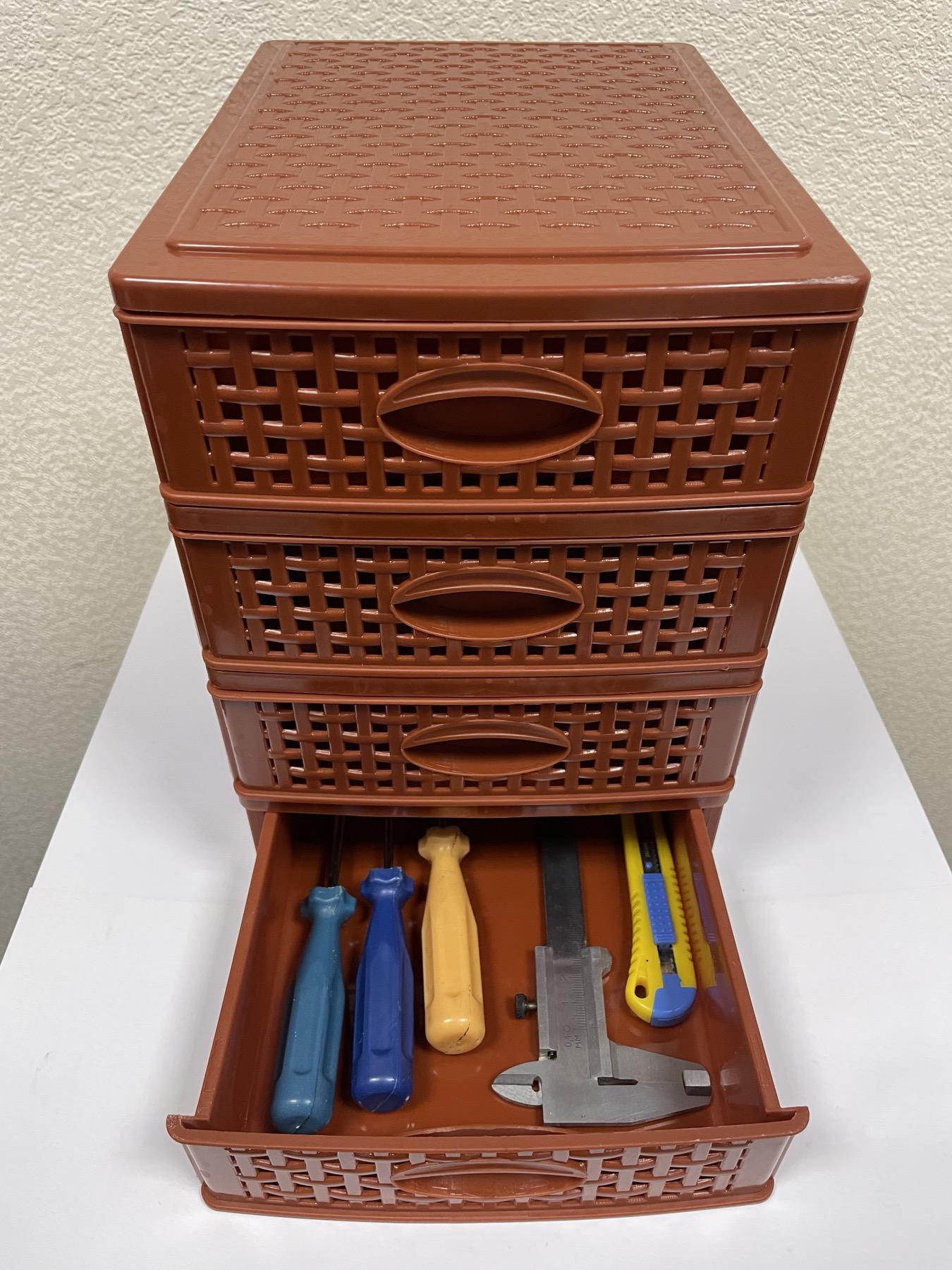 Комод мини ластиковый Консенсус ROTANGE 4 ящик 27х19х26,5 см Коричневый (28790325) - фото 7 Комод мини ластиковый Консенсус ROTANGE 4 ящик 27х19х26,5 см Коричневый (28790325) - фото 7