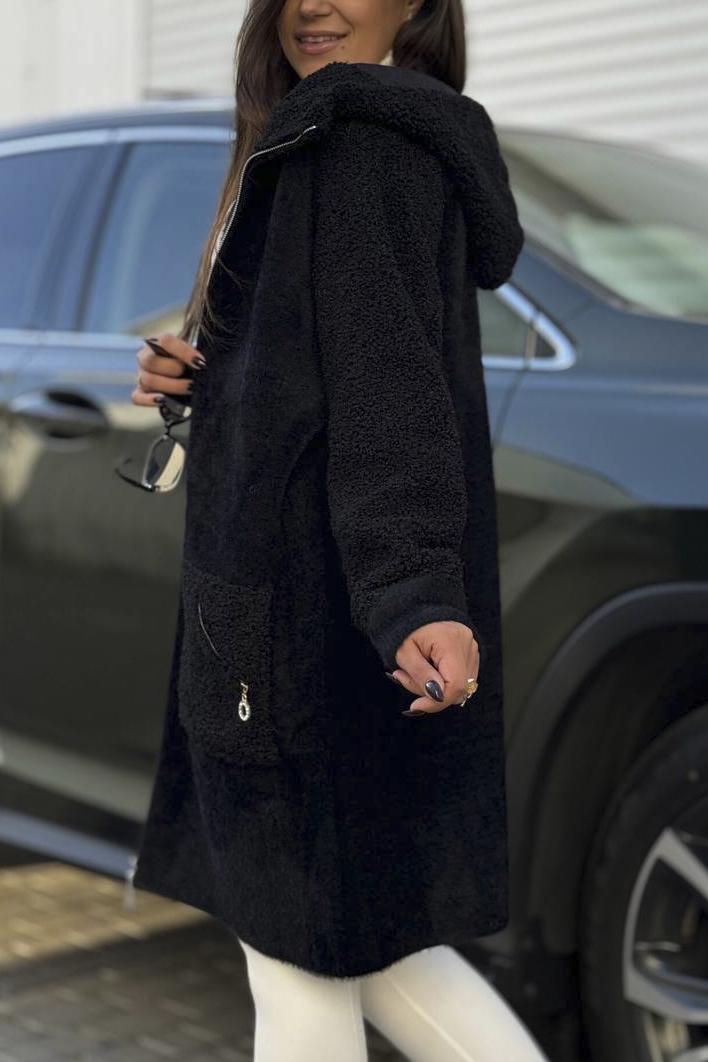 Кардиган женский из альпаки с мехом L Черный (194607) - фото 2 Кардиган женский из альпаки с мехом L Черный (194607) - фото 2