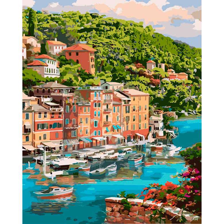 Картина по номерам Идейка КН2273 Живописная бухта 40х50 см (L057308)