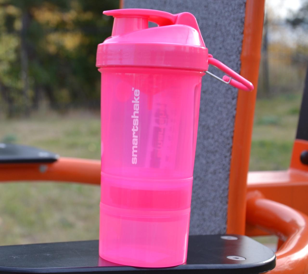 Шейкер спортивний SmartShake 2GO 600 ml Neon Pink - фото 8