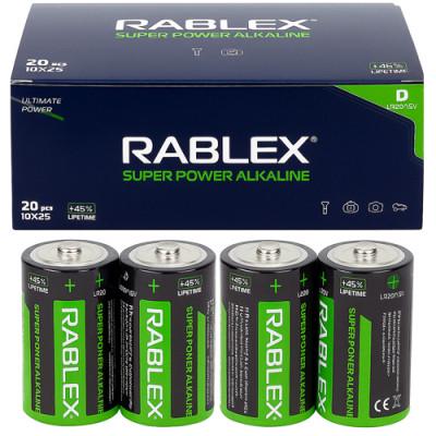 Батарейки Rablex Alkaline D/LR20 20 шт./уп.