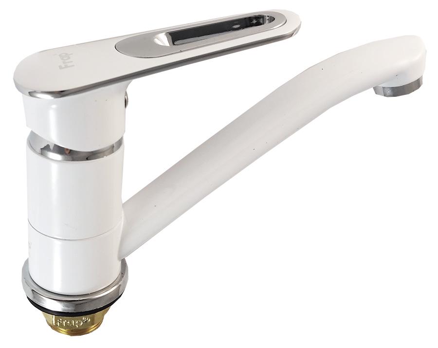 Смеситель для кухни Frap F4549 гусак 15 см Белый/Хром (34577) Смеситель для кухни Frap F4549 гусак 15 см Белый/Хром (34577)