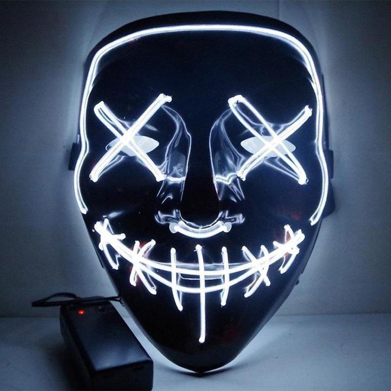 Светодиодная маска SUNROZ Neon LED Mask Белый (SUN3169) - фото 2