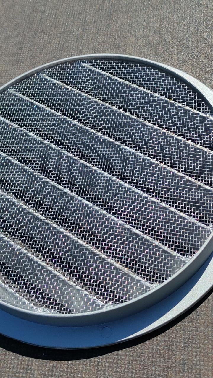 Решітка вентиляційна зовнішня ELC-200 з сіткою кругла/алюмінієва d 200 мм Сірий - фото 4 Решітка вентиляційна зовнішня ELC-200 з сіткою кругла/алюмінієва d 200 мм Сірий - фото 4