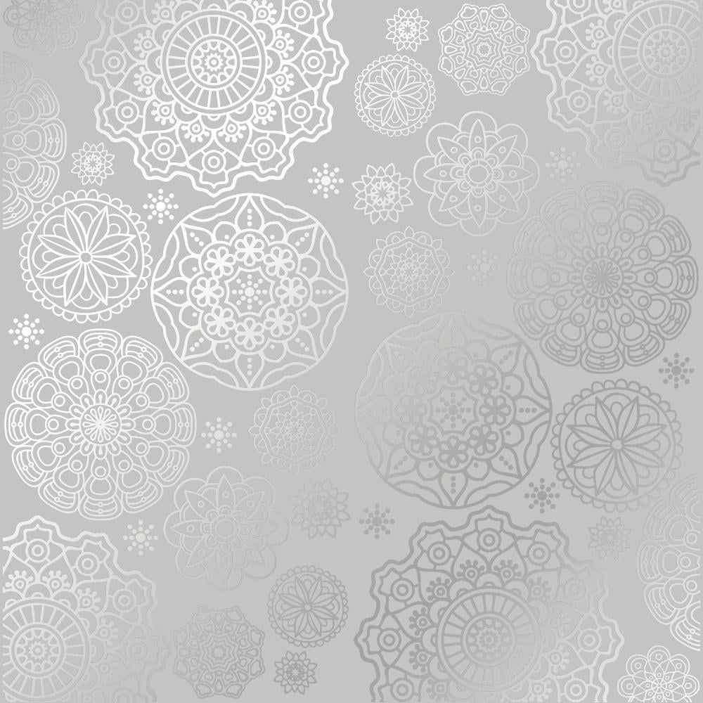 Лист паперу односторонній Silver Napkins зі срібним тисненням 30,5х30,5 см Gray