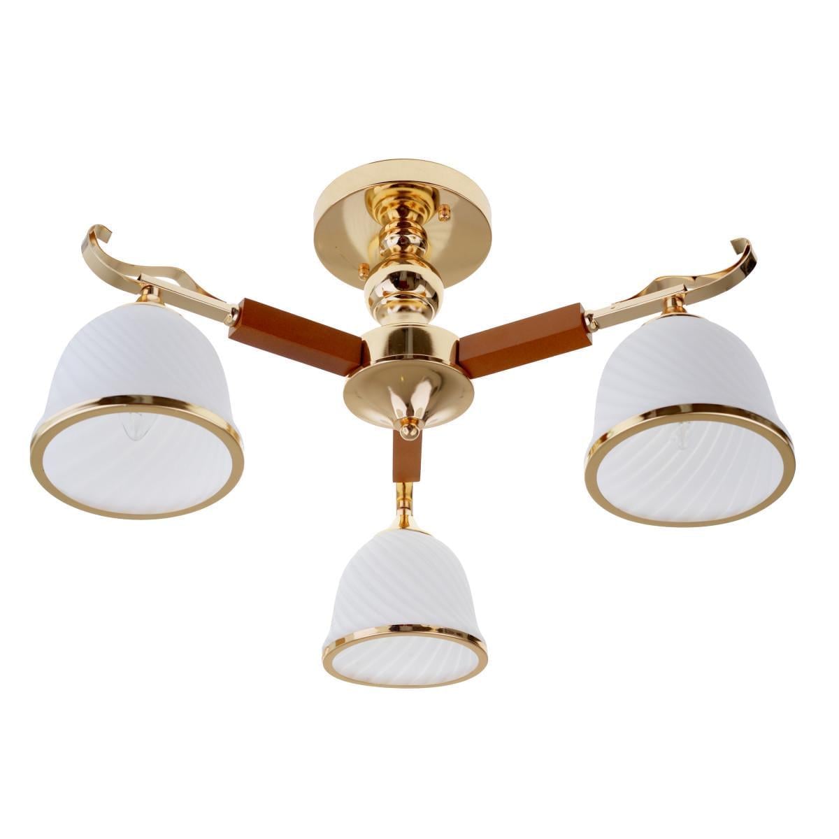 Люстра латунь на три плафона Brille LK-709S/3 E27 FG