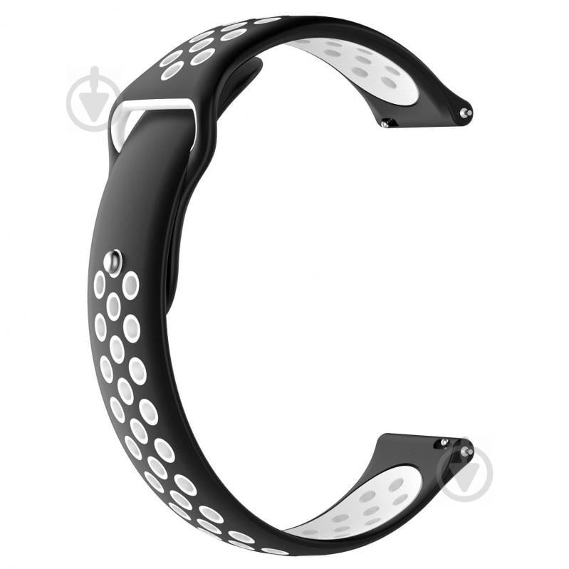 Ремешок BeWatch для Samsung Galaxy Watch 42mm | Galaxy Watch 3 41 mm силиконовый перфорированный 20мм Черно-белый (1010112) Ремешок BeWatch для Samsung Galaxy Watch 42mm | Galaxy Watch 3 41 mm силиконовый перфорированный 20мм Черно-белый (1010112)