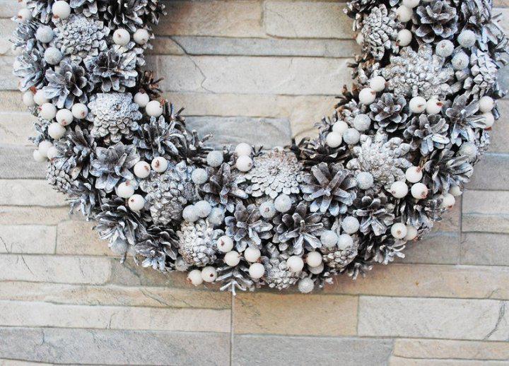 Венок новогодний 40 см Серебряный (4782372) - фото 2 Венок новогодний 40 см Серебряный (4782372) - фото 2