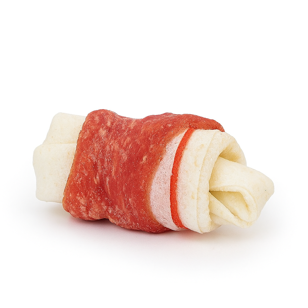 Кость с мясом утки вязаная Happet Snack лакомство для собак 6 см 1 шт. (GM59 5907708631787)