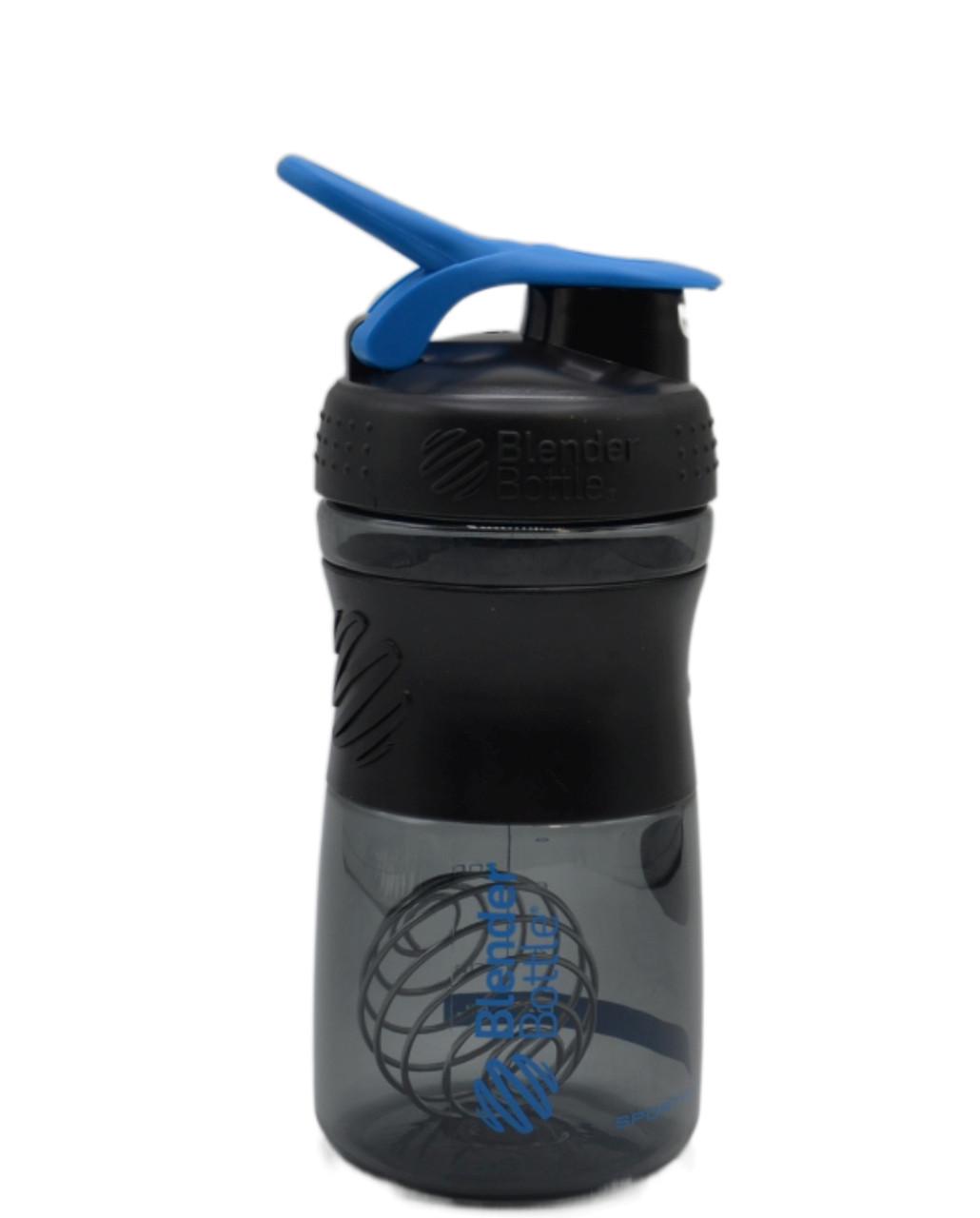 Шейкер спортивный Blender Bottle SportMixer 20 oz 590 ml Black/Cyan - фото 2