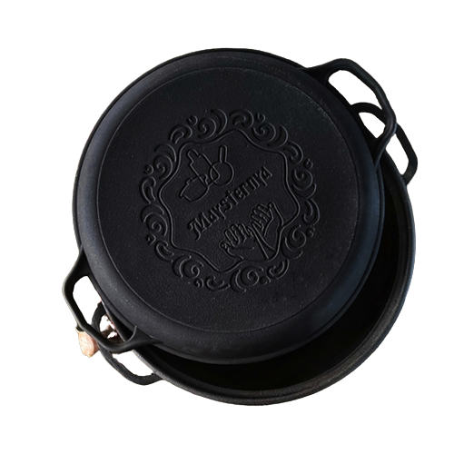 Казан узбецький Майстерня Т405СР WOK чавунний з кришкою-сковородою 8 л (1756645755)