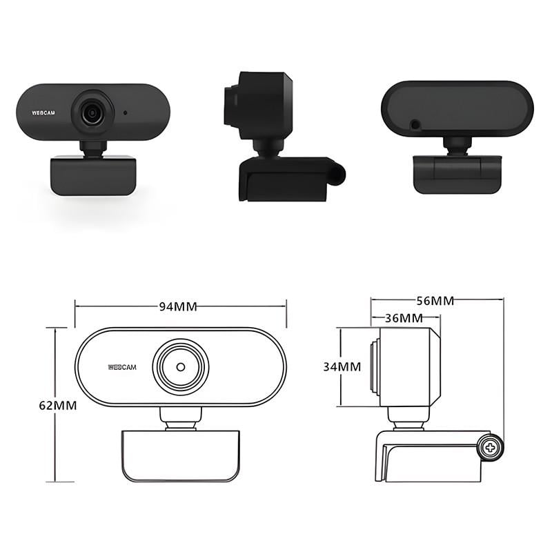 Вебкамера с микрофоном Deyric Webcam A03 4K USB Black (WA03BK) - фото 4