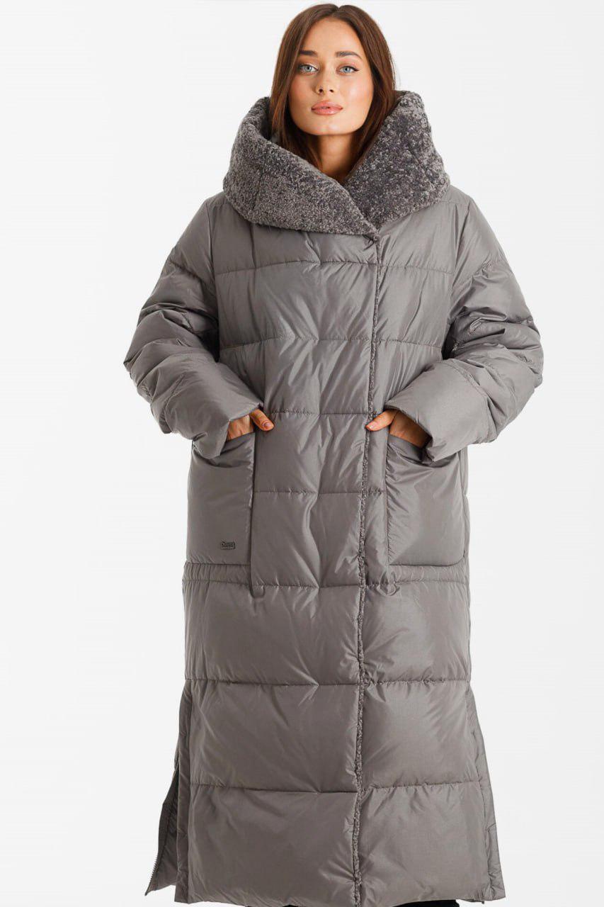 Пуховик на овчине Lora Duvetti р. 58 Серый (617m\58)