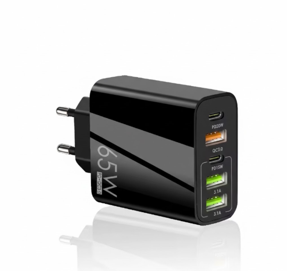 Зарядний пристрій для телефона 65 Вт Чорний (31370639)