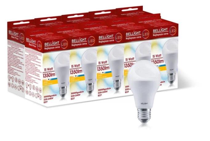 Лампа світлодіодна LED A60 220V/15W E27 3000K 10 шт.