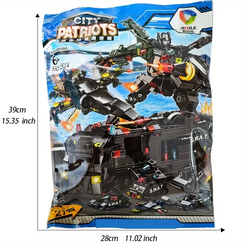 Конструктор поліцейська машина 585 деталі Чорний (222) - фото 4