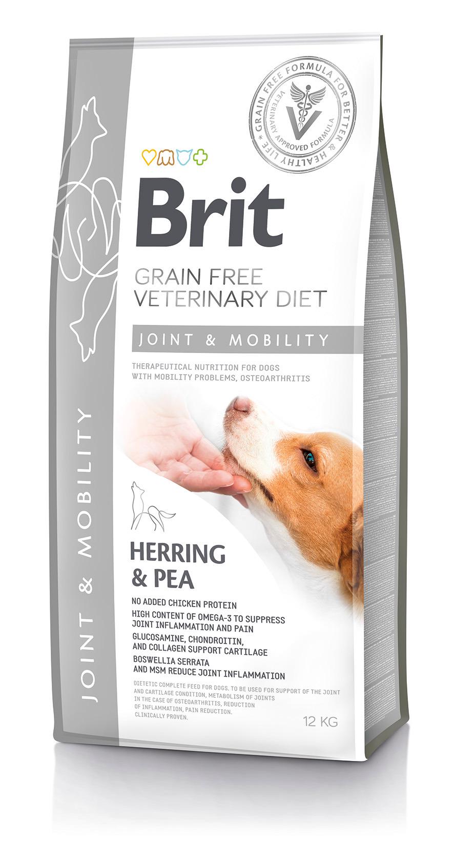 Корм сухой для взрослых собак Brit VetDiets для суставов с селедкой лососем горохом и гречкой 12 кг (8595602528240)