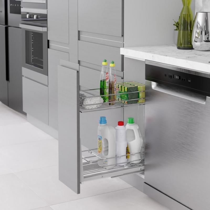 Карго Starax двухуровневое для моющих средств нижнее крепление 200 мм Хром (S-2190-С)