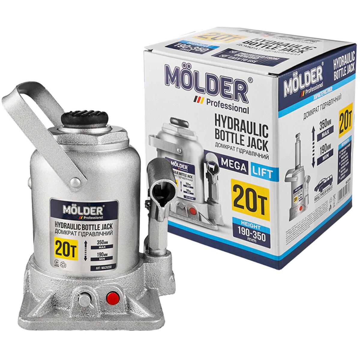 Домкрат гідравлічний пляшковий Molder 20т 190-350мм