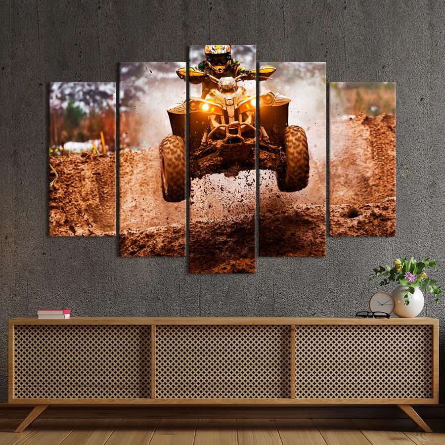 Картина Автомобиль Гонщик на квадроцикле 187x119 см (A1213-5)