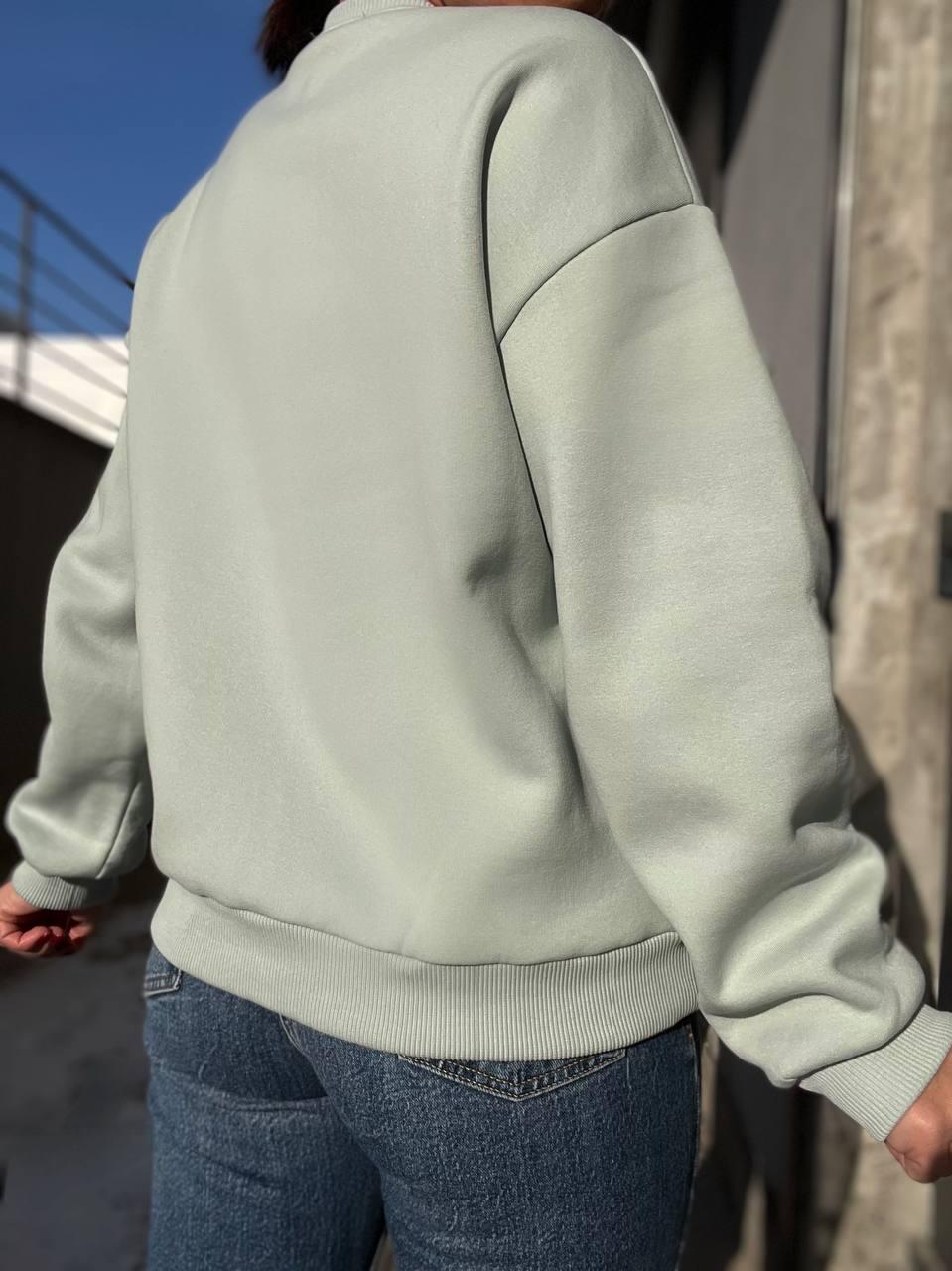 Свитшот женский PEPPER MINT 24-15 оверсайз удлиненный утепленный флис M Мятный (968) - фото 6 Свитшот женский PEPPER MINT 24-15 оверсайз удлиненный утепленный флис M Мятный (968) - фото 6