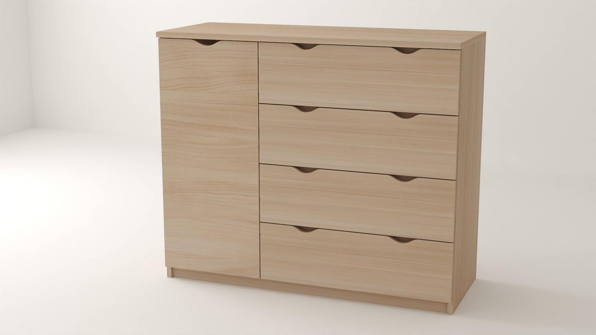 Комод Алекса ВК-48 120х38х89 см Дуб молочный Комод Алекса ВК-48 120х38х89 см Дуб молочный