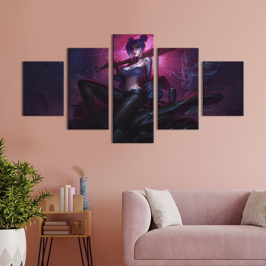 Картина на холсте Стильная аниме-девушка на байке 112x54 см (1454-52)