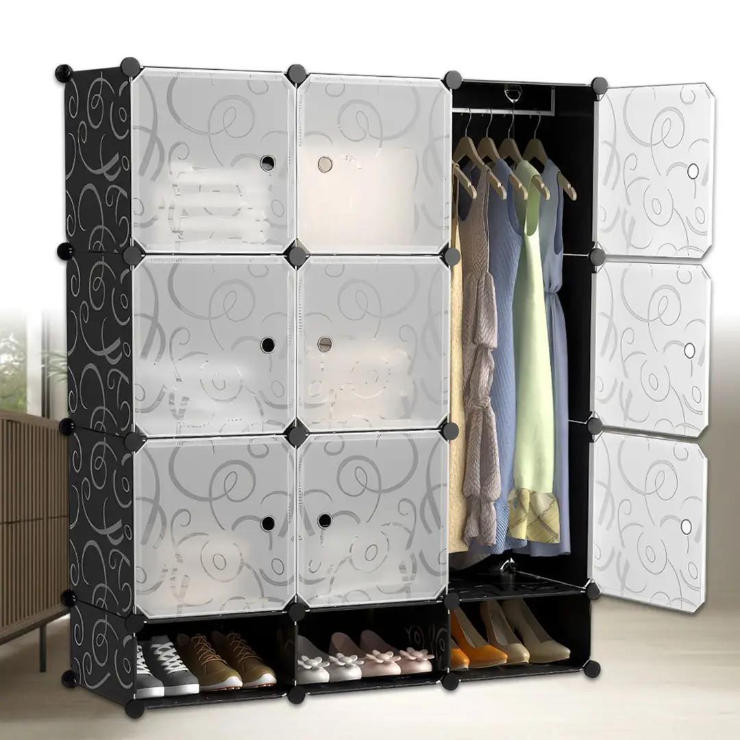 Шкаф для одежды и обуви на 12 секций пластиковый складной 110х37х127 см (16985) - фото 2 Шкаф для одежды и обуви на 12 секций пластиковый складной 110х37х127 см (16985) - фото 2