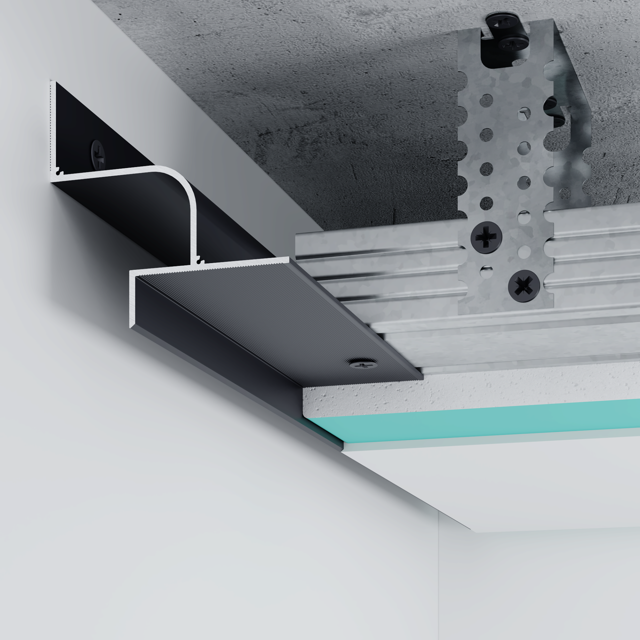 Профиль теневого шва FSPRO 20 мм под LED-ленту алюминиевый 3 м Черный (F2.2040L16B)