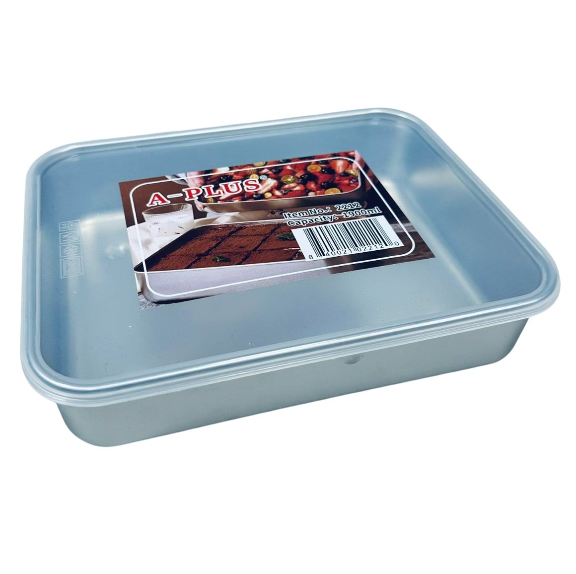 Лоток с крышкой A-Plus 2212 из нержавеющей стали 1900 мл 24,5х19х5,5 см Стальной (23583)
