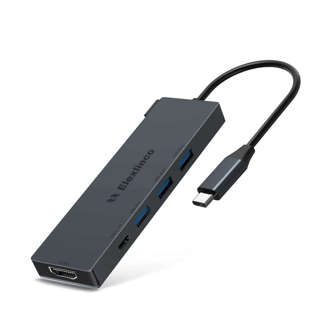 Адаптер USB C Hub Elexlinco 5в1 (X001EZZQ43)