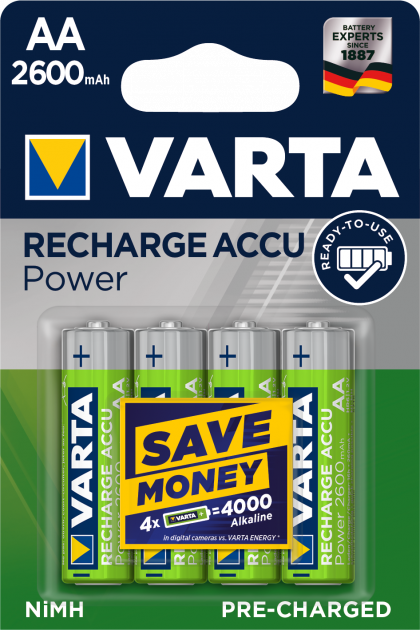 Акумулятор Varta Rechargeable Accu AA 2600 мАч BLI 4 Ni-MH