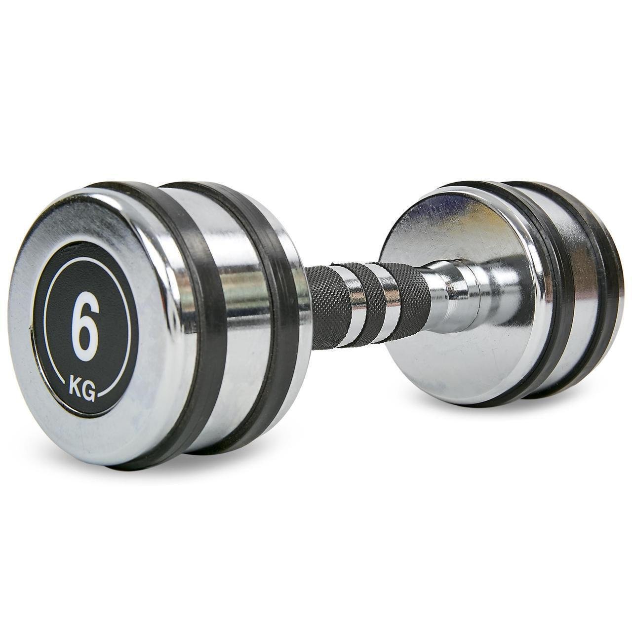 Гантель цельная Record TA-8232-6 стальная хромированная 6 кг (2532848714) - фото 1