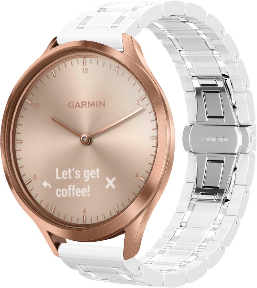 Ремінець керамічний Ceramo для Garmin Vivomove HR White (28721-29) Ремінець керамічний Ceramo для Garmin Vivomove HR White (28721-29)
