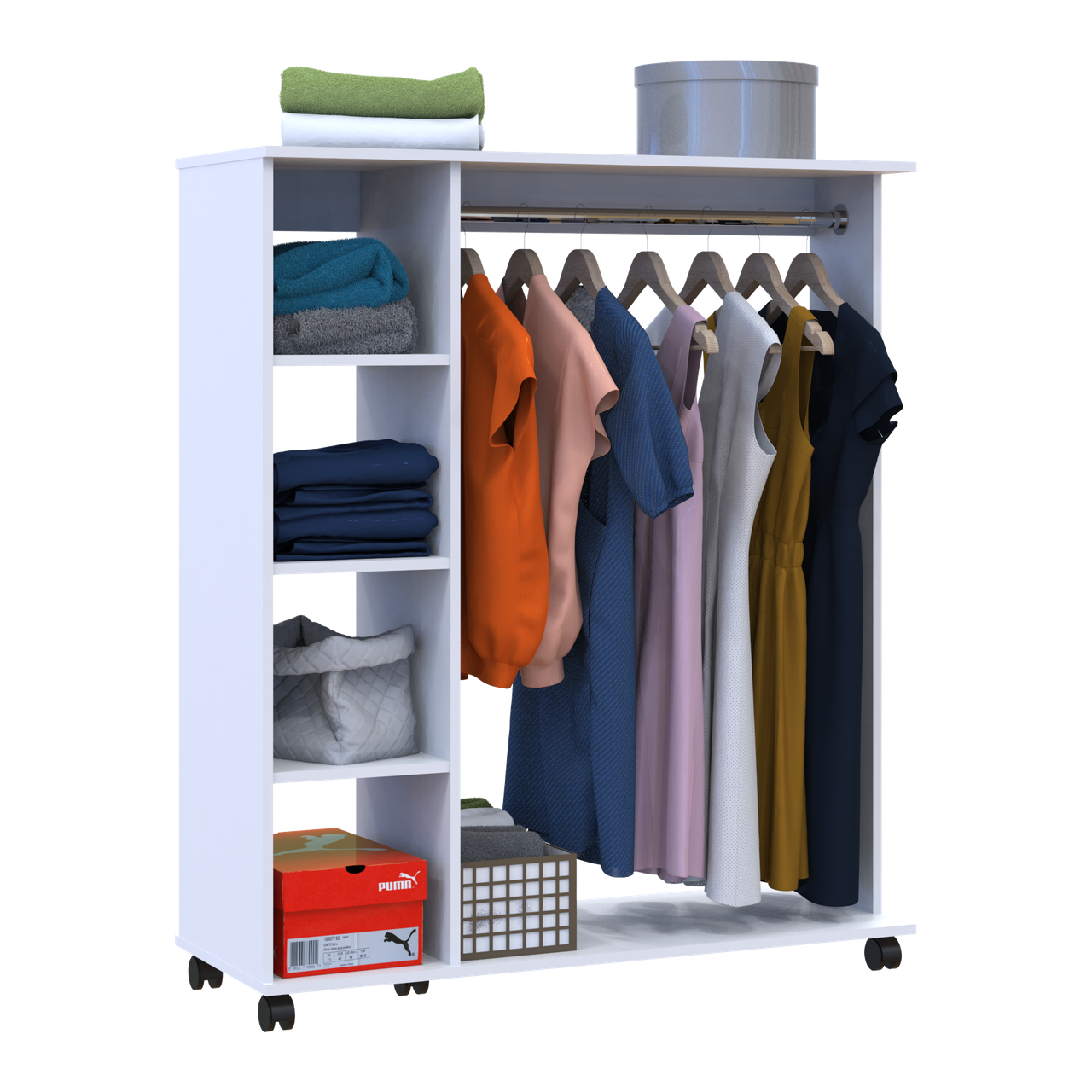 Стойка гардеробная Doros Д1 110х41,6х129,4 см Белый (41510078)