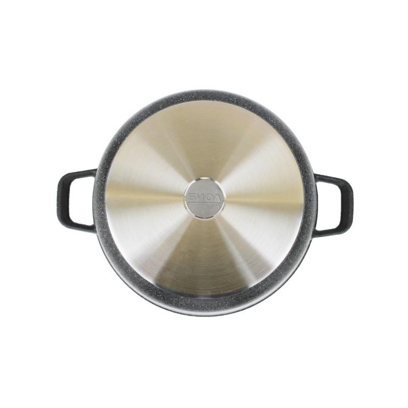 Каструля Біол Granite Gray зі скляною кришкою 5 л Сірий (K504PC) - фото 3 Каструля Біол Granite Gray зі скляною кришкою 5 л Сірий (K504PC) - фото 3