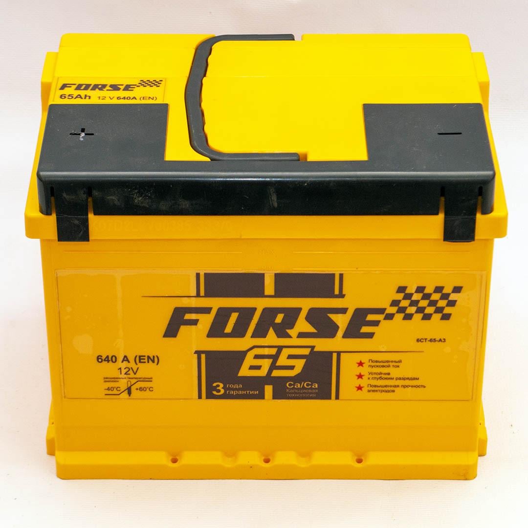 Акумулятор автомобільний 6CT-65 FORSE EN640 65Ah-12V + зліва 242х175х175 мм Акумулятор автомобільний 6CT-65 FORSE EN640 65Ah-12V + зліва 242х175х175 мм
