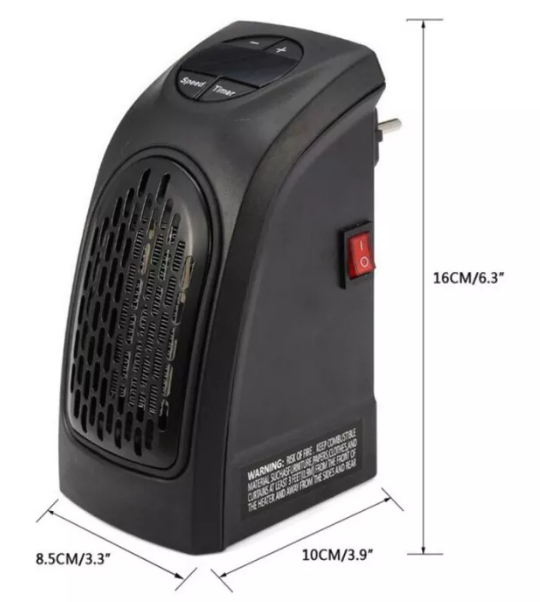 Обігрівач кімнатний Handy Heater 400 Вт з пультом та регулюванням температури Black - фото 3