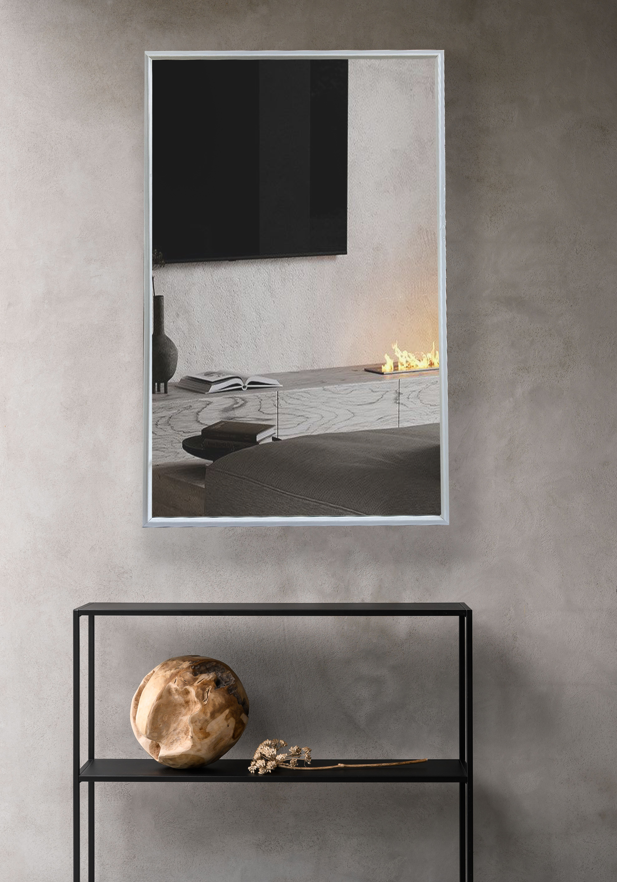 Дзеркало настінне CRYSTAL GLASS в багетній білій рамі 800Х600 мм (С4302)