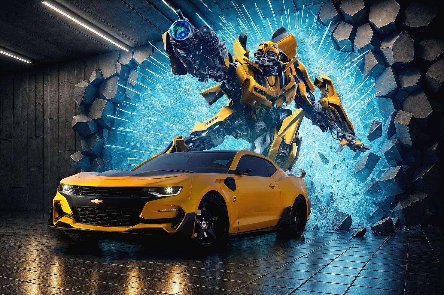 Фотообои флизелиновые Upstream по мотивам трансформеров Бамблби 180х120 см (S5KID-089/2)