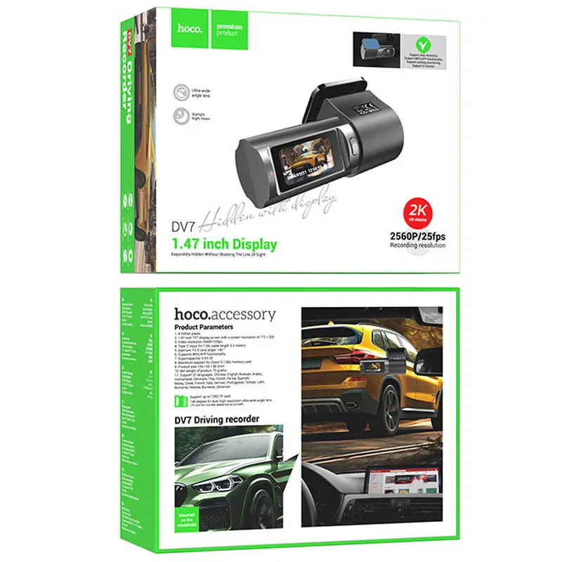 Видеорегистратор Hoco DV7 2K Display Hidden Driving Recorder Black - фото 4