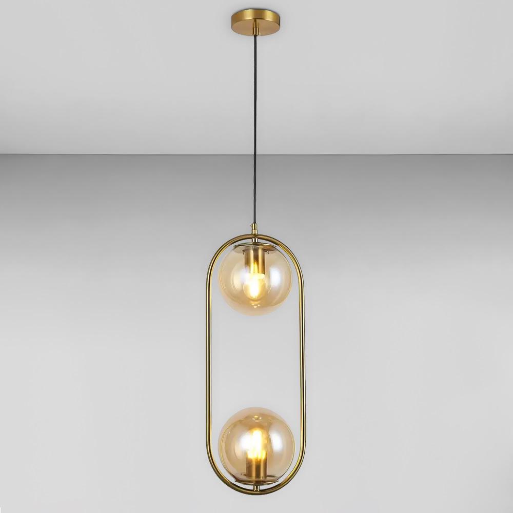 Люстра подвесная шар Light House LS-17189-2 BRZ/BR Бронзовый/Янтарный