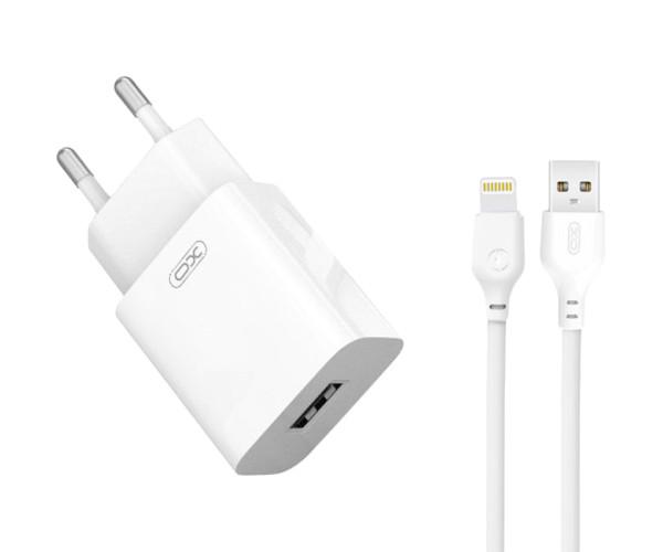 Пристрій зарядний мережевий XO L99 USB 2,4 A Lightning White