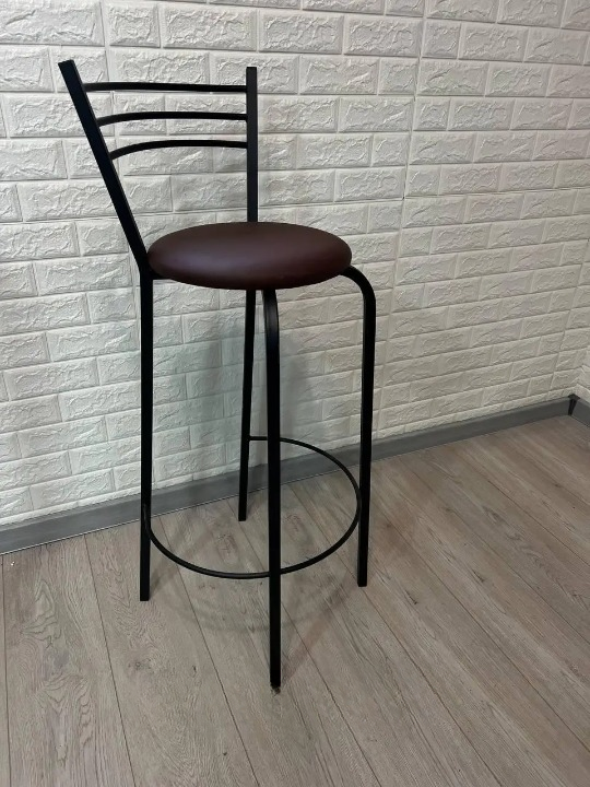 Барний стілець металевий 35х107 см Чорний (28373937)