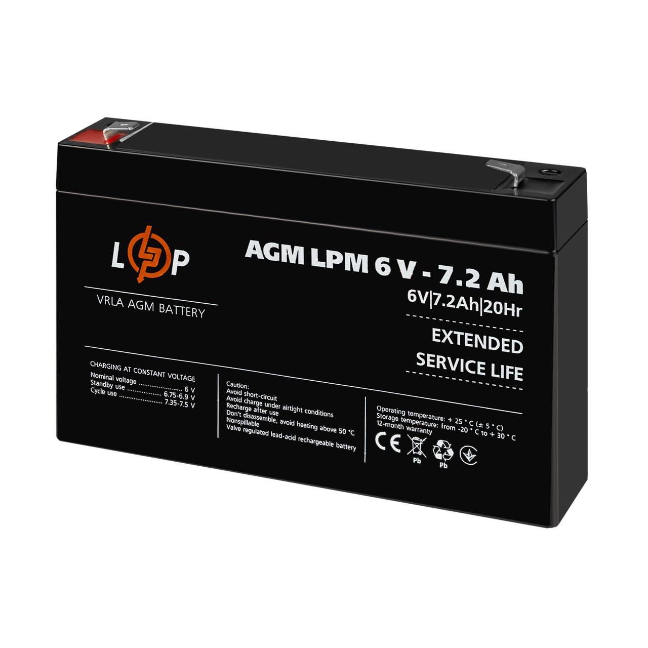 Акумулятор AGM LPM 6V-7,2 Ah - фото 3