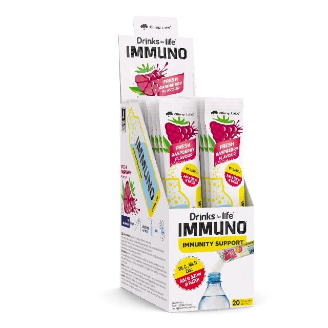 Вітамінно-мінеральний комплекс Olimp Nutrition Drinks for life Immuno Raspberry 20 шт. 9 г