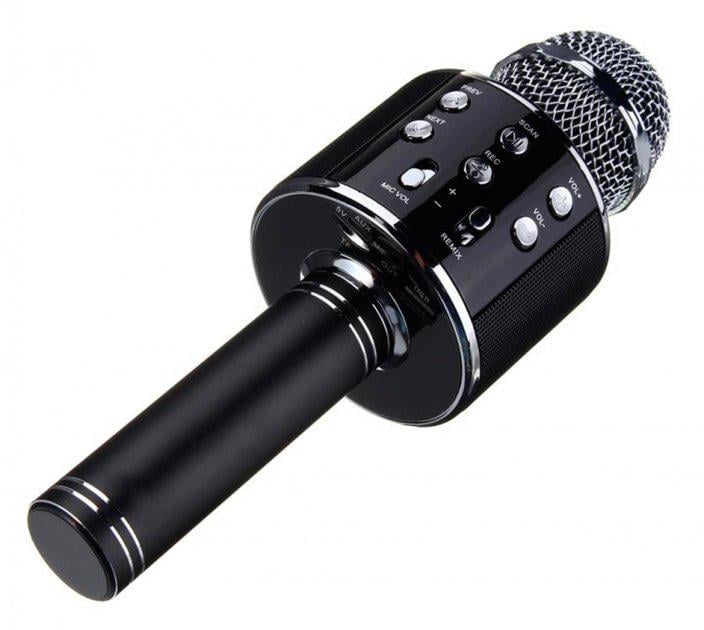 Микрофон караоке беспроводной Wster WS-858 Черный (AR004012)