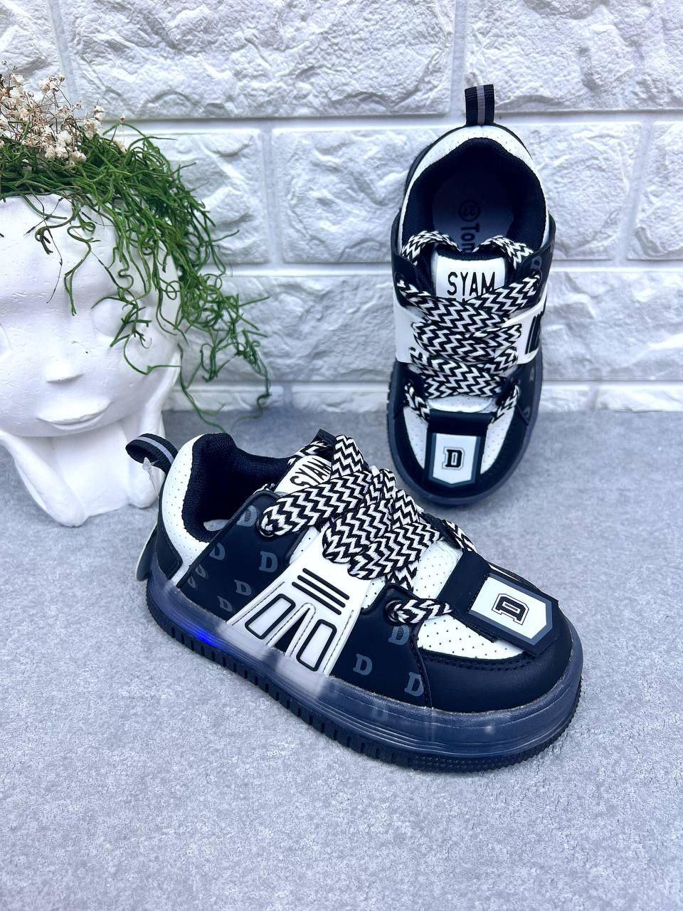 Кроссовки для мальчика с Led подсветкой ТОМ.М 1368- р. 30 19 см Черный (1368-2)